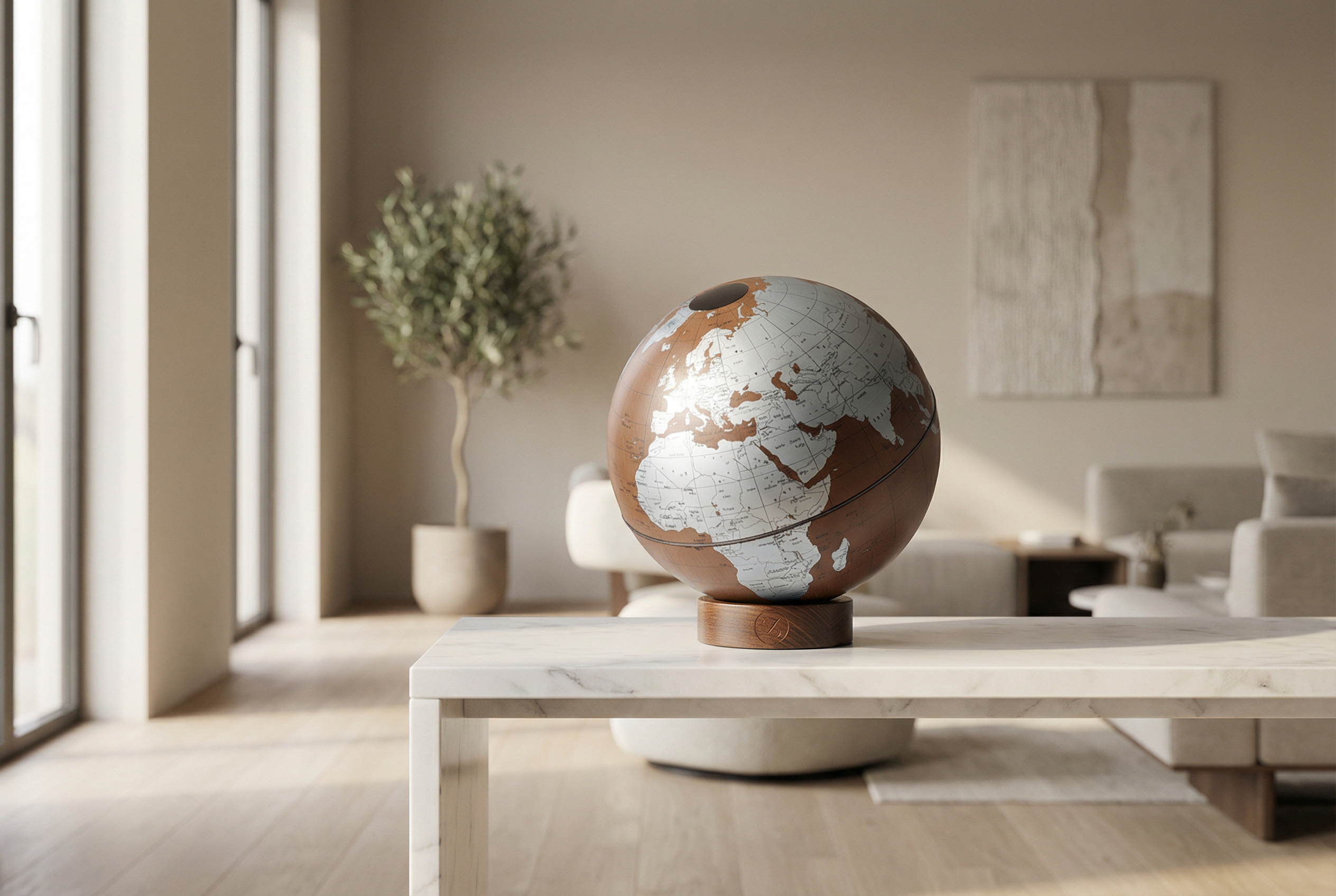 Mappamondo da bar Zoffoli modello Orbis 11 in un ambiente bar lussuoso - Made in Italy